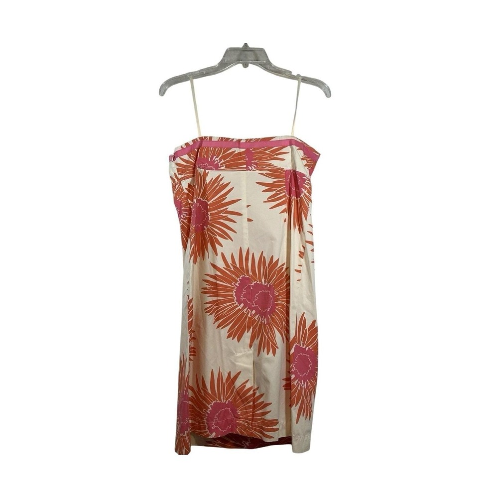Tommy Hilfiger Floral Strapless Cotton Sundress Orange Pink Sunflower Size 6 - Picture 4 of 7